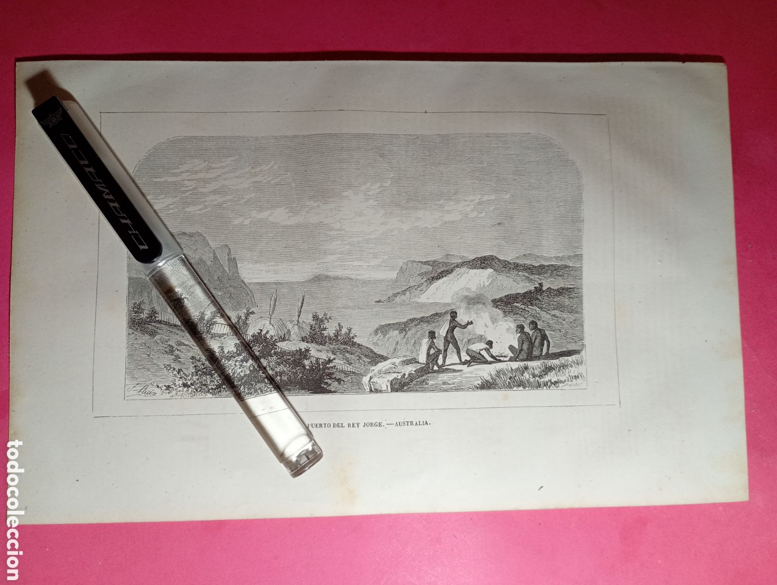 Arte: AUSTRALIA ANTIGUO GRABADO XIX O PRINCIPIO XX PUERTO DEL REY JORGE