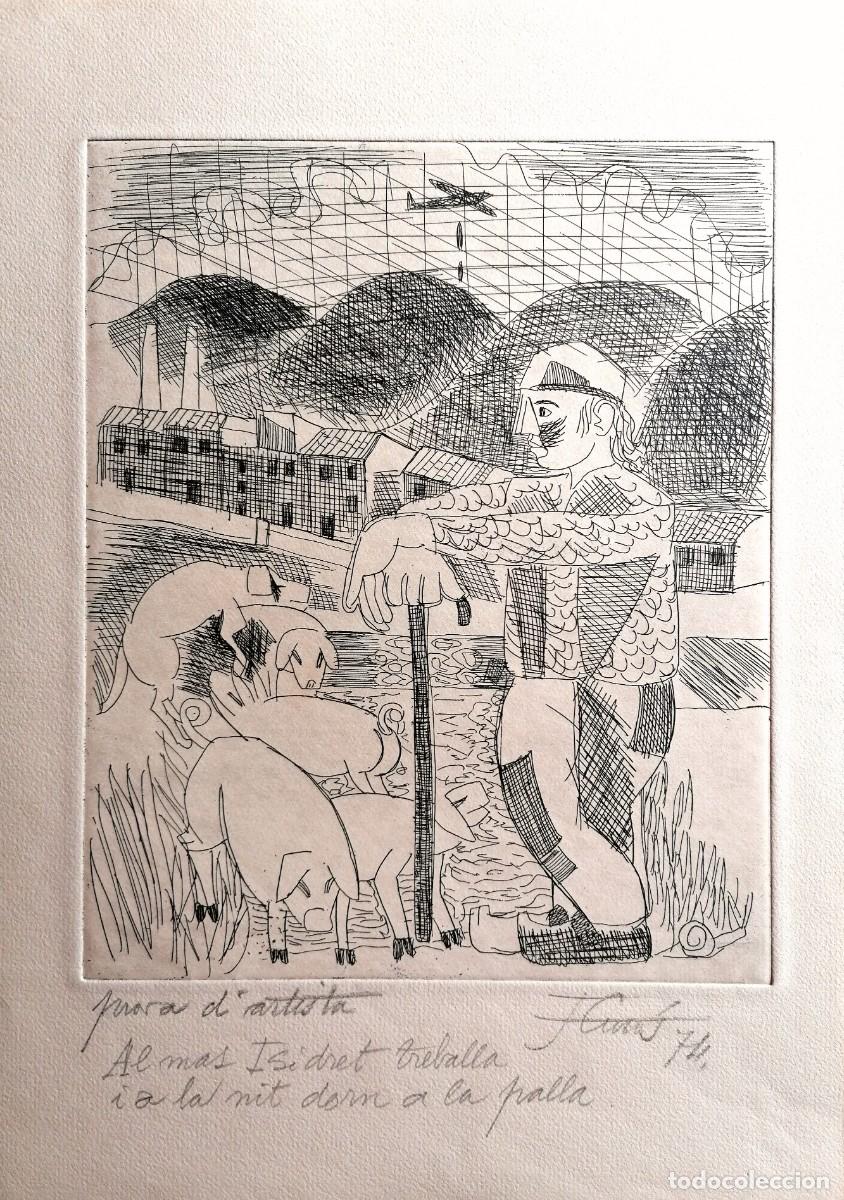 Arte: JORDI CUR&Oacute;S, GRABADO 35 X 25 CM. PRUEBA DE ARTISTA. AUCA CUR&Oacute;S. FIRMADO Y FECHADO 74.