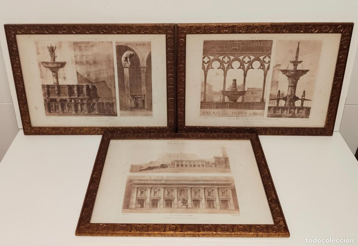 Arte: Lote de 3 fotograbados antiguos pertenecientes al &aacute;lbum Moyen &Acirc;ge et Renaissance