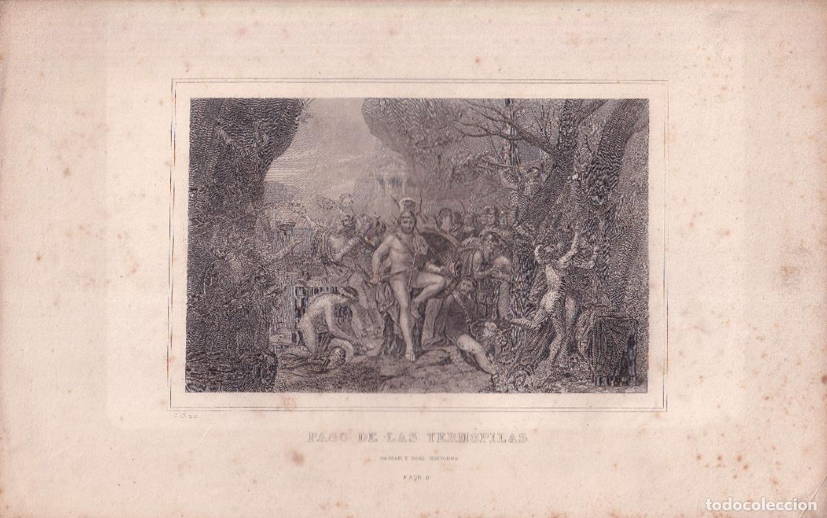 Arte: GRABADO PASO DE LAS TERM&Oacute;PILAS - A. ROCA (GASPAR Y ROIG ED., c.1850)