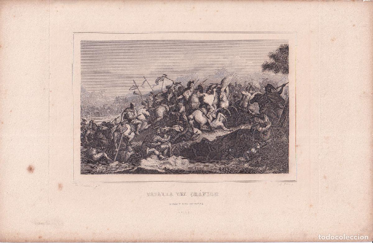 Arte: GRABADO BATALLA DEL GR&Aacute;NICO - A. ROCA (GASPAR Y ROIG ED., c.1850)