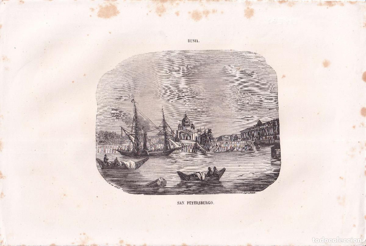 Arte: GRABADO SAN PETERSBURGO, RUSIA (c.1850)