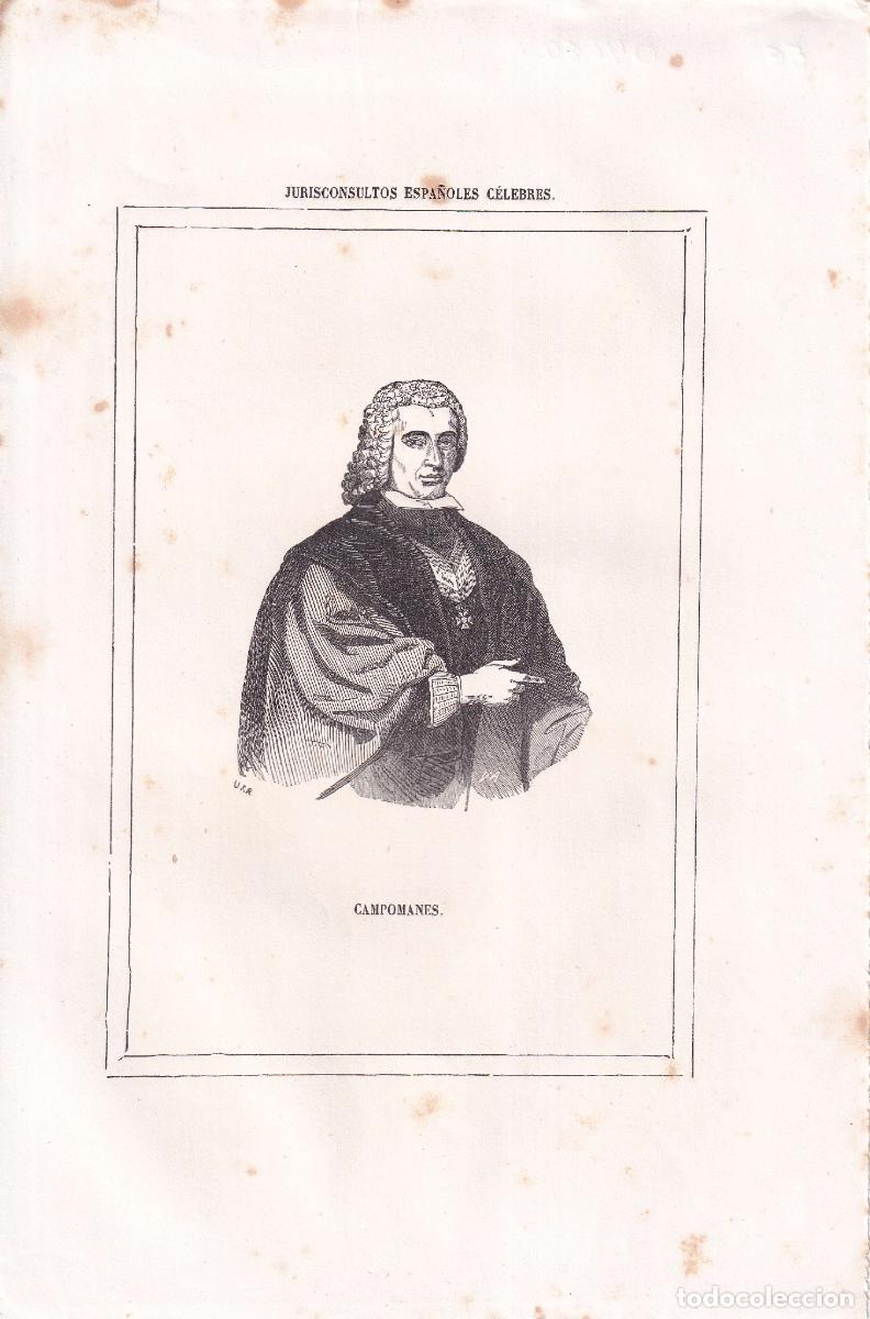 Arte: GRABADO CAMPOMANES (c.1850)