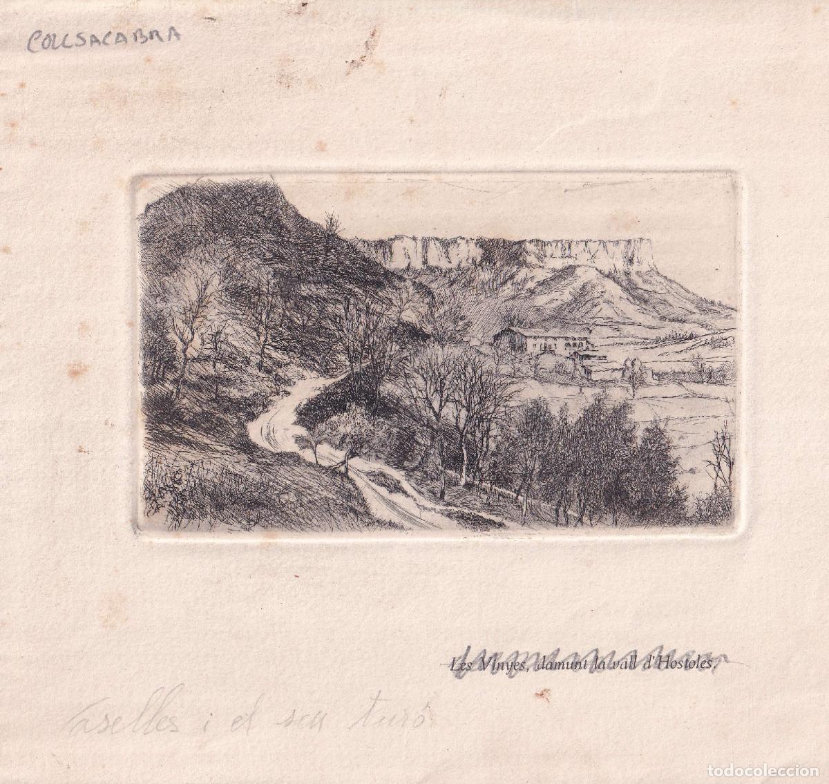Arte: GRABADO COLLSACABRA - CASELLES I EL SEU TUR&Oacute; (c.1850)