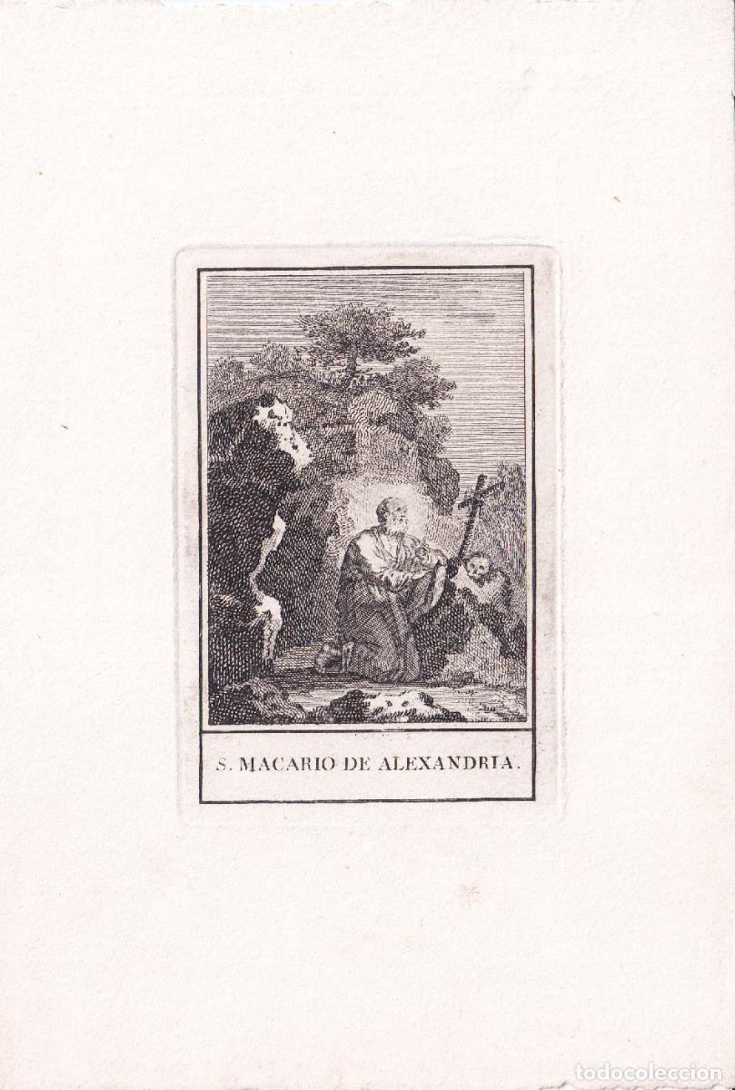 Arte: GRABADO SAN MACARIO DE ALEJANDR&Iacute;A (c.1850)