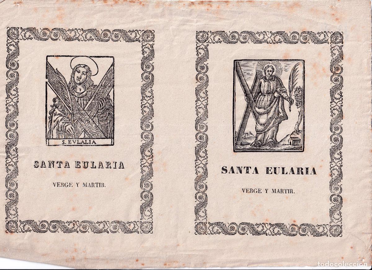 Arte: 2 GRABADOS SANTA EUL&Agrave;RIA (s.XVIII) - Foto 1