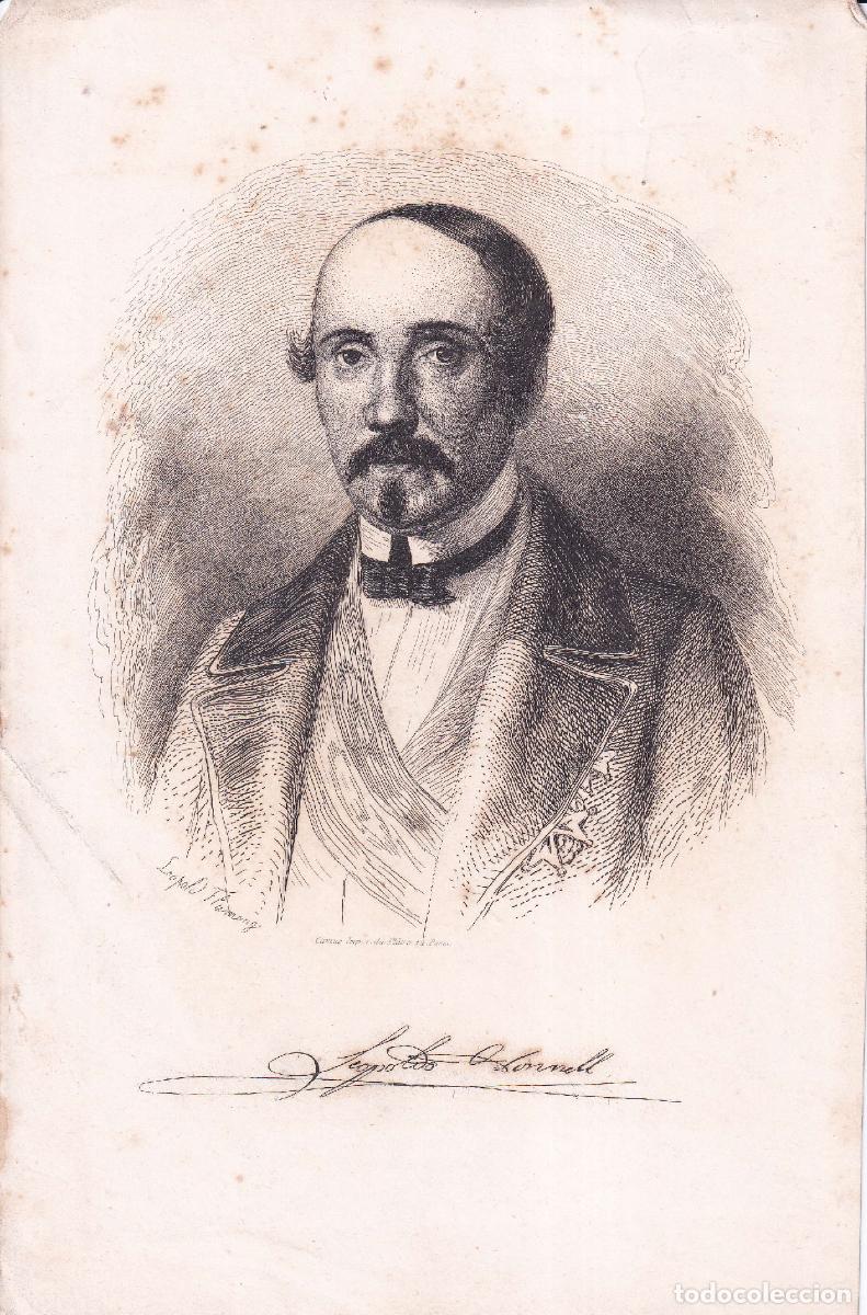 Arte: GRABADO LEOPOLDO O'DONNELL - LEOPOLD FLAMENG (c.1850)