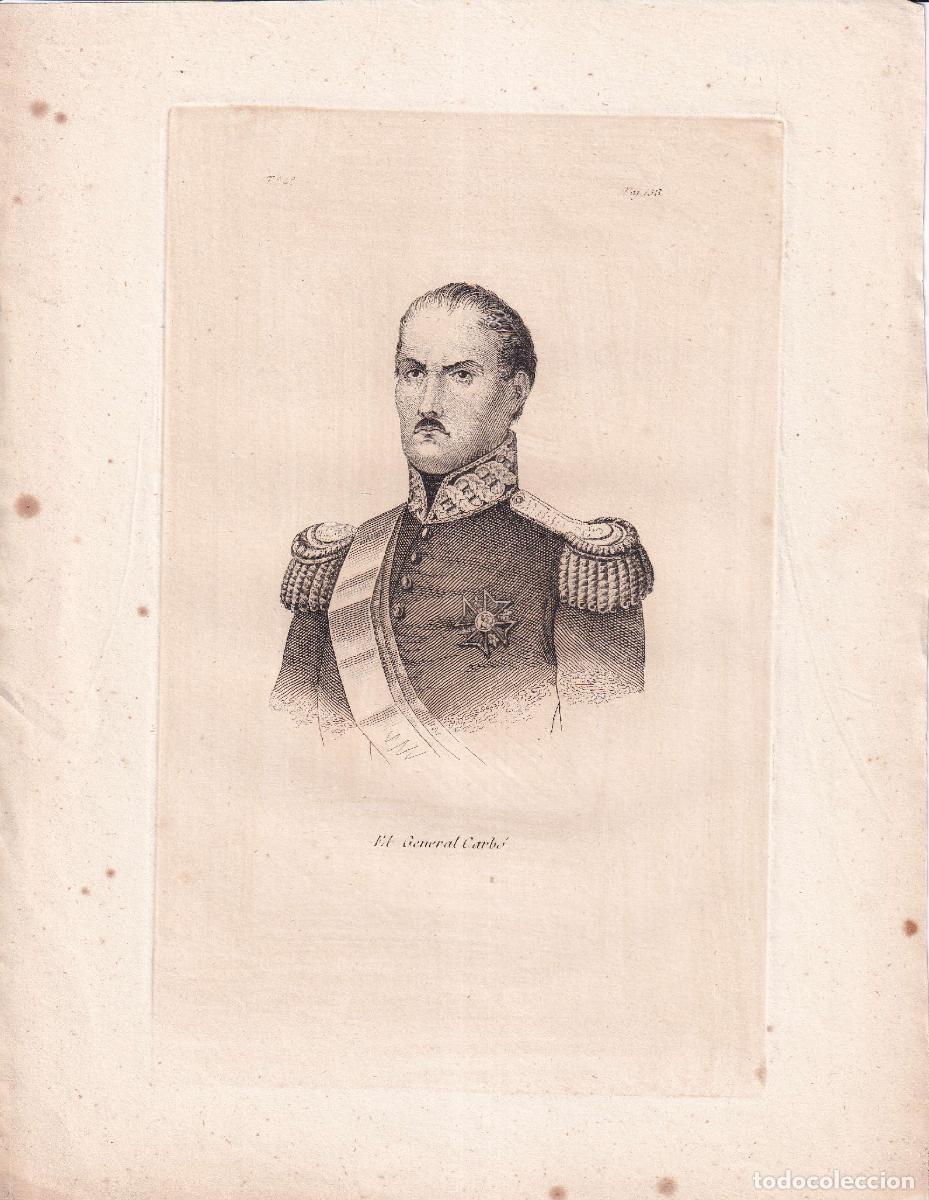 Arte: GRABADO GENERAL CARB&Oacute; (c.1850)