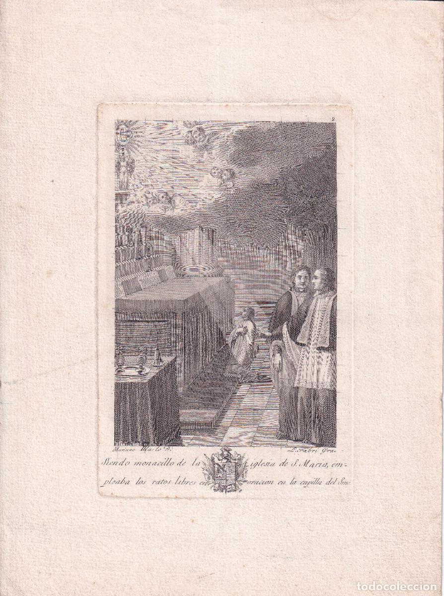 Arte: GRABADO DE TEM&Aacute;TICA RELIGIOSA - MARIANO ILLA (c.1850)