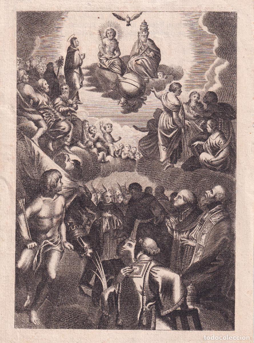 Arte: GRABADO TEM&Aacute;TICA RELIGIOSA FESTA OCTOBRIS (c.1850)