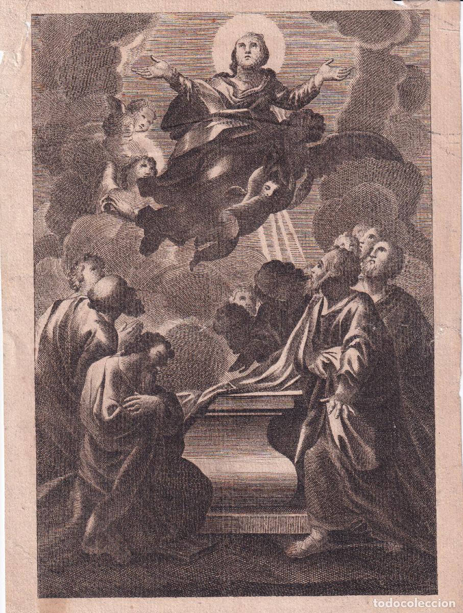 Arte: GRABADO TEM&Aacute;TICA RELIGIOSA ASCENSI&Oacute;N (c.1850)