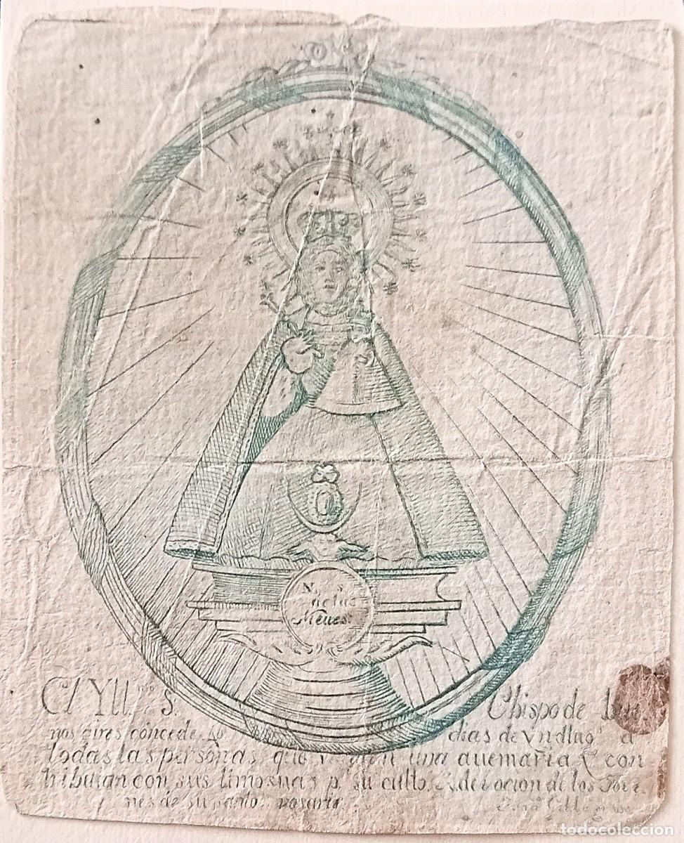 Arte: Antiguo grabado de N. S. de la Nieves, s. XVIII-XIX. Buenos Aires.