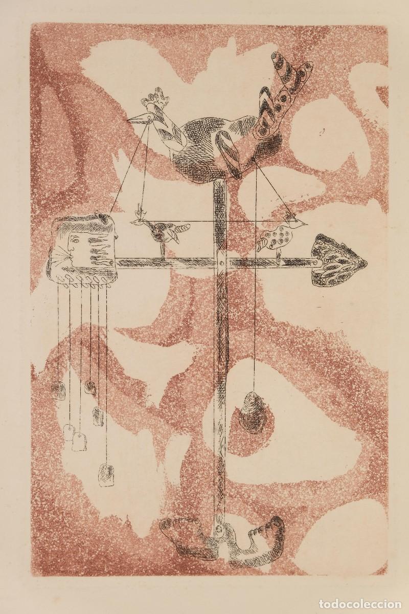 Arte: Grabado Composici&oacute;n surrealista a&ntilde;os 70