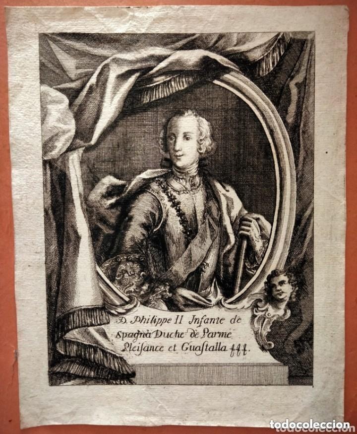 Art: Grabado de D.Philippe II Infante de Espa&ntilde;a, Duque de Parma - Siglo XVIII