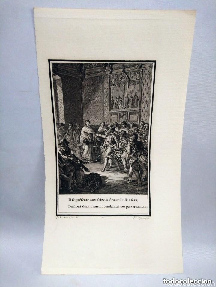 Art: Grabado Henriade (Voltaire) Ch. 4&ordm;. Por Delignon. 1782. Moreau le Jeune