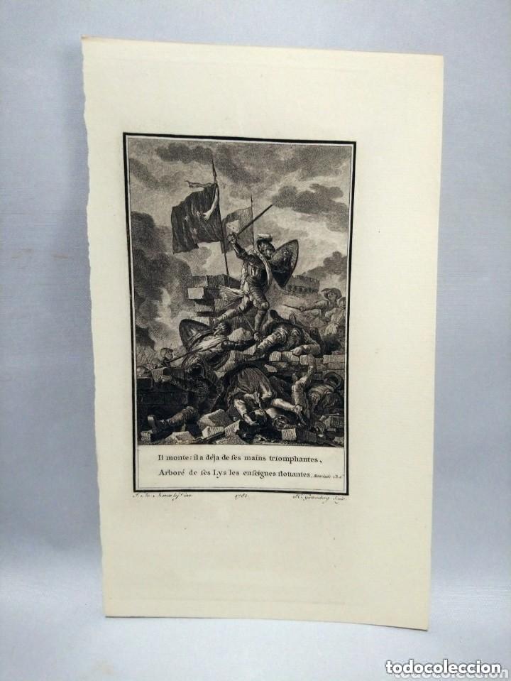 Art: Grabado Henriade (Voltaire) Ch. 6&ordm;. Por Guttenberg. 1782. Moreau le Jeune