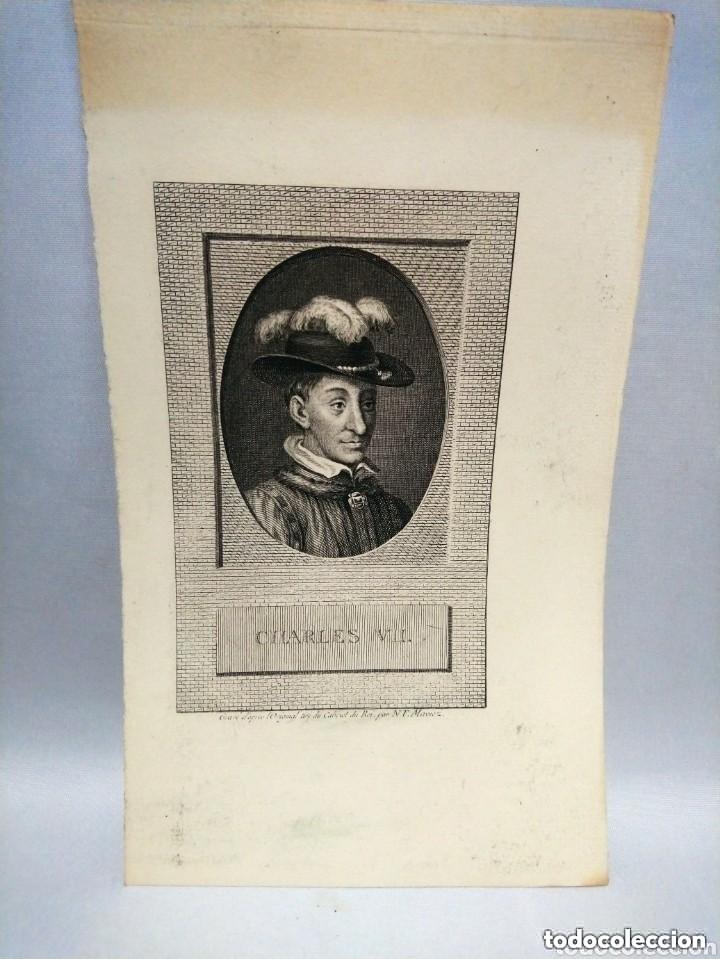 Arte: Grabado de Charles VII. Por N.F. Maviez. Grav&eacute; d&acute;apres l&acute;original du cabinet du Roi. S. XVIII