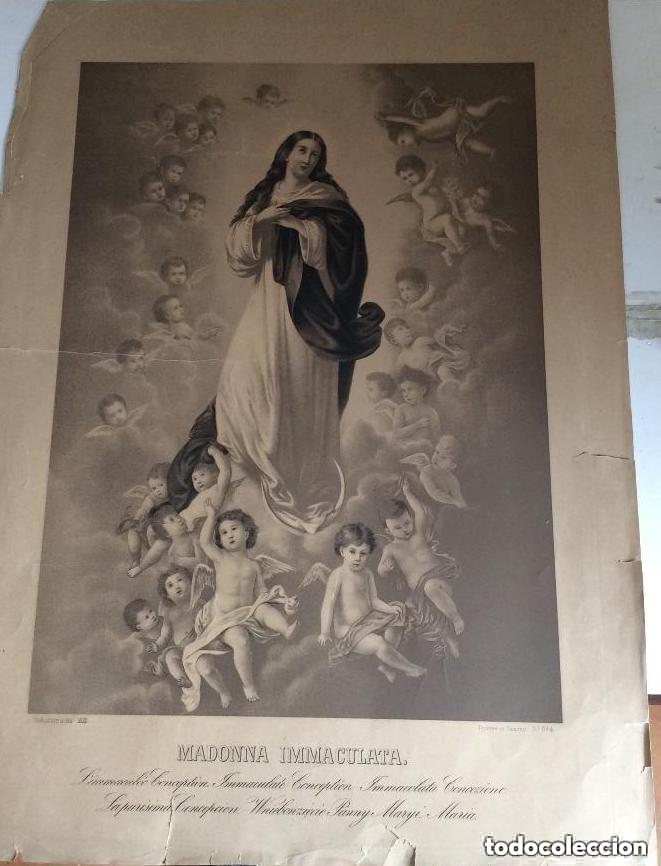 Arte: ANTIGUO GRABADO MADDONA INMMACULATA-VIRGEN INMACULADA