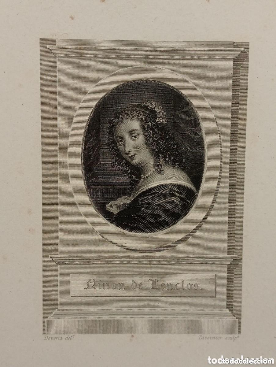 Arte: NINON DE LENCLOS L&acute;ENCLOS. DEV&Eacute;RIA. GRABADO POR TAVERNIER. PARIS 1840