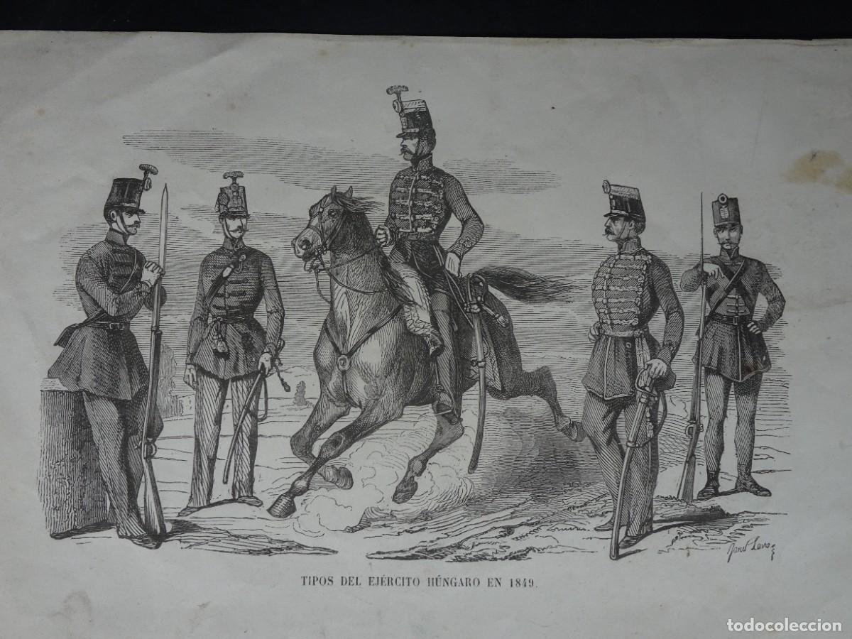 Arte: ANTIGUO GRABADO EJ&Eacute;RCITO H&Uacute;NGARO, SOLDADOS, VER FOTOS