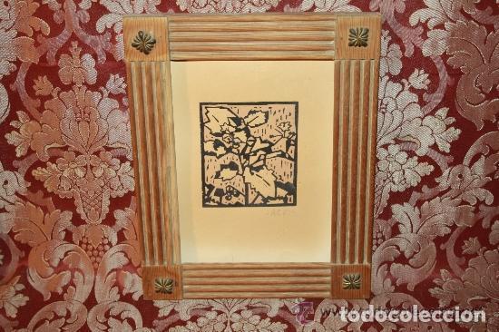 Arte: O1-052. GRABADO MODERNISTA DE PRINCIPIOS DEL S.XX MOTIVO FLORAL FIRMA 'AC81'