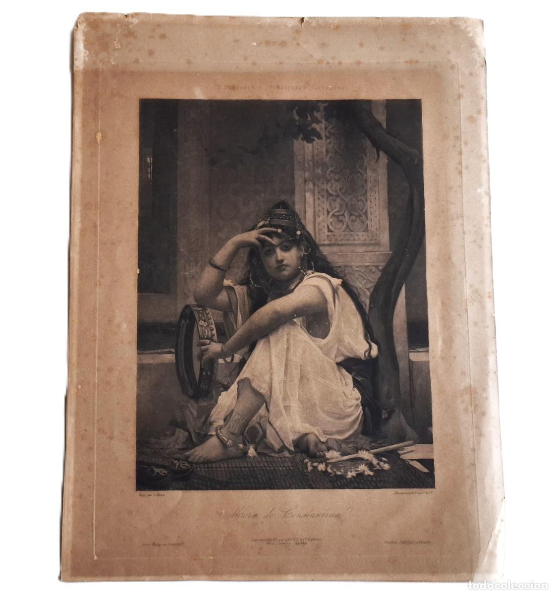 Arte: 1882 GRABADO ANTIGUO SIGLO XIX - MORA CONSTANTINA - DOMENECH BARCELONA - 28X37.CM