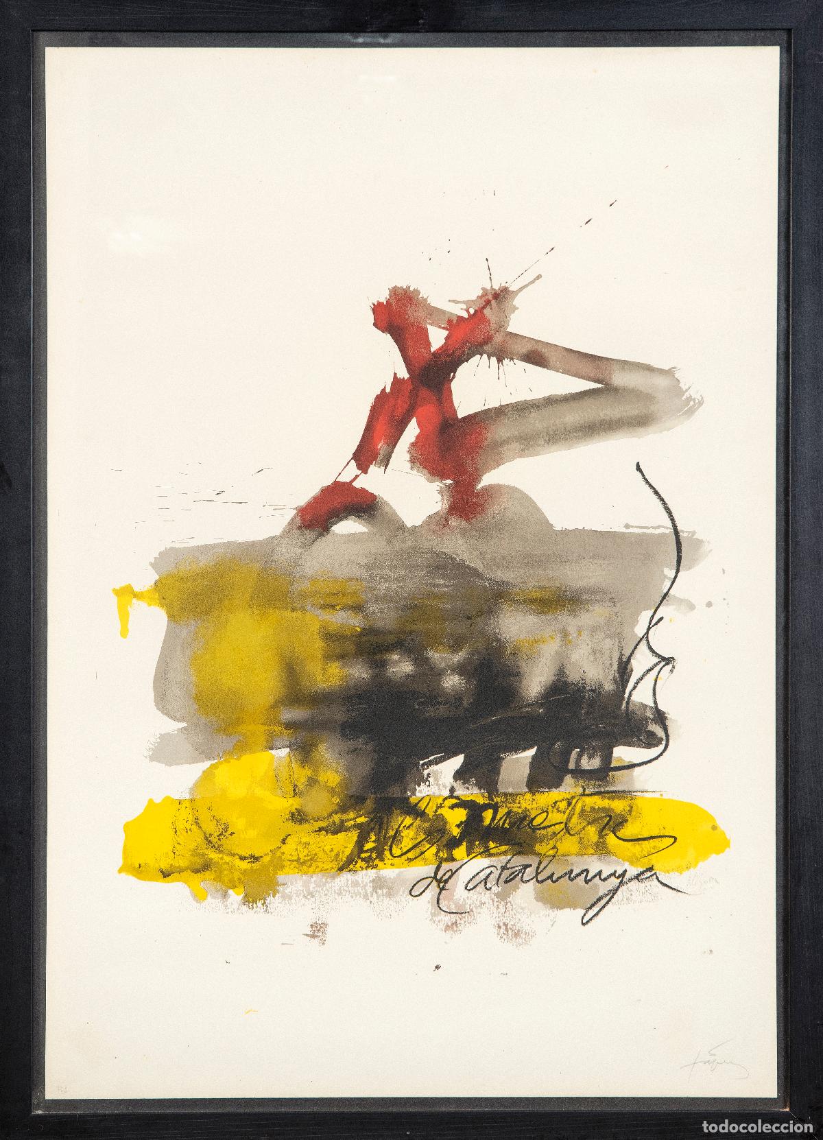 Arte: Al mastres de Catalunya litograf&iacute;a sobre papel Antoni Tapies prueba de autor firmada l&aacute;piz siglo XX