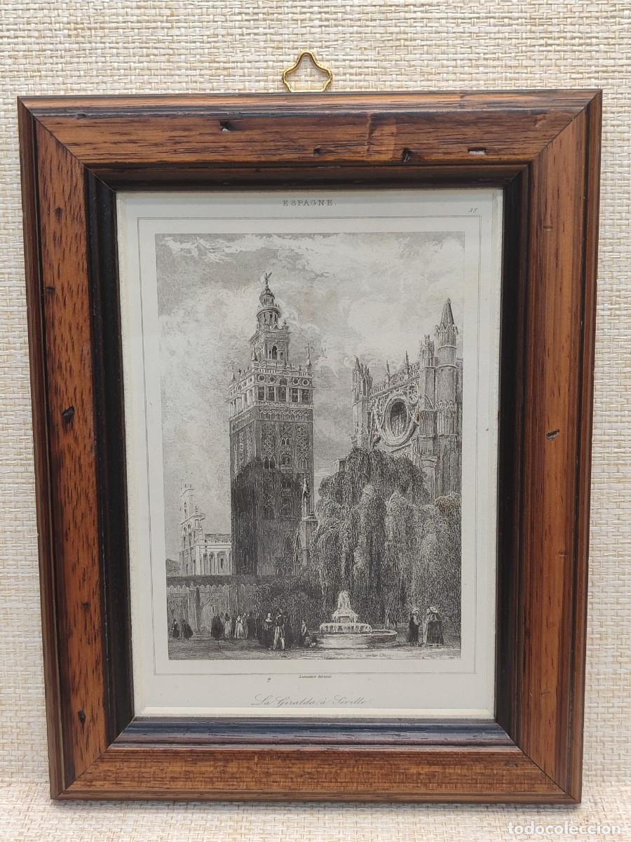 Arte: La Giralda de Sevilla, Lemaitre. L&acute;Univers Pittoresque. Espagne. 1844. Cuadro.