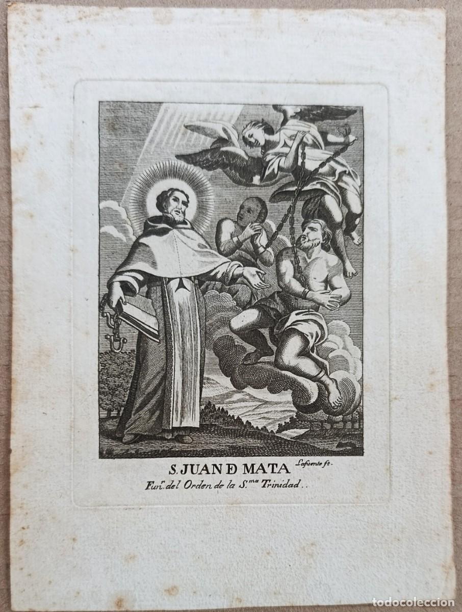 Arte: GRABADO ORIGINAL DE JOS&Eacute; GABRIEL LAFUENTE (ZARAGOZA HACIA 1800). S. JUAN DE LA MATA.