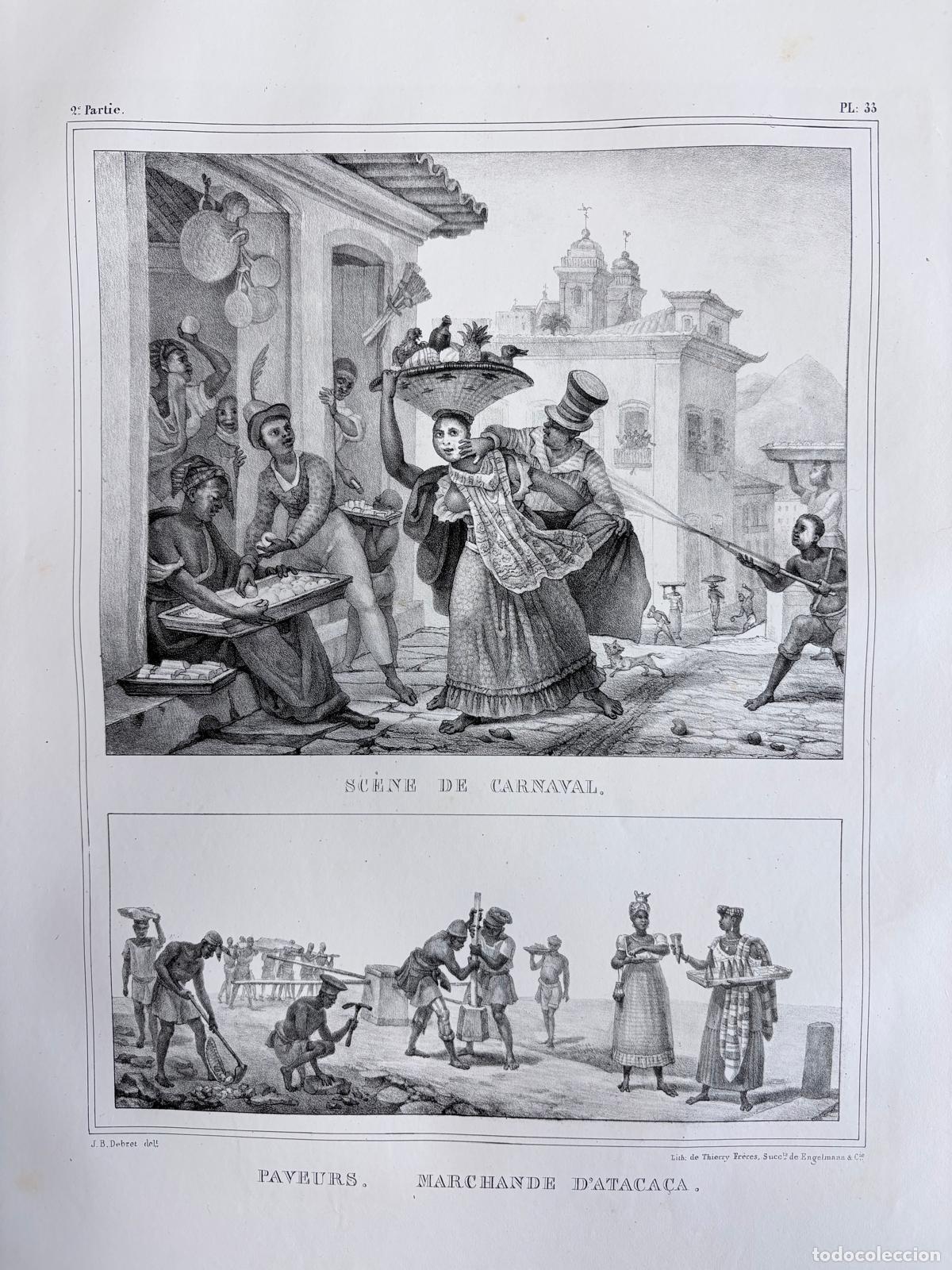Arte: ESCENA DE CARNAVAL Y TIPOS POPULARES DE R&Iacute;O DE JANEIRO EN EL BRASIL IMPERIAL. CA. 1835