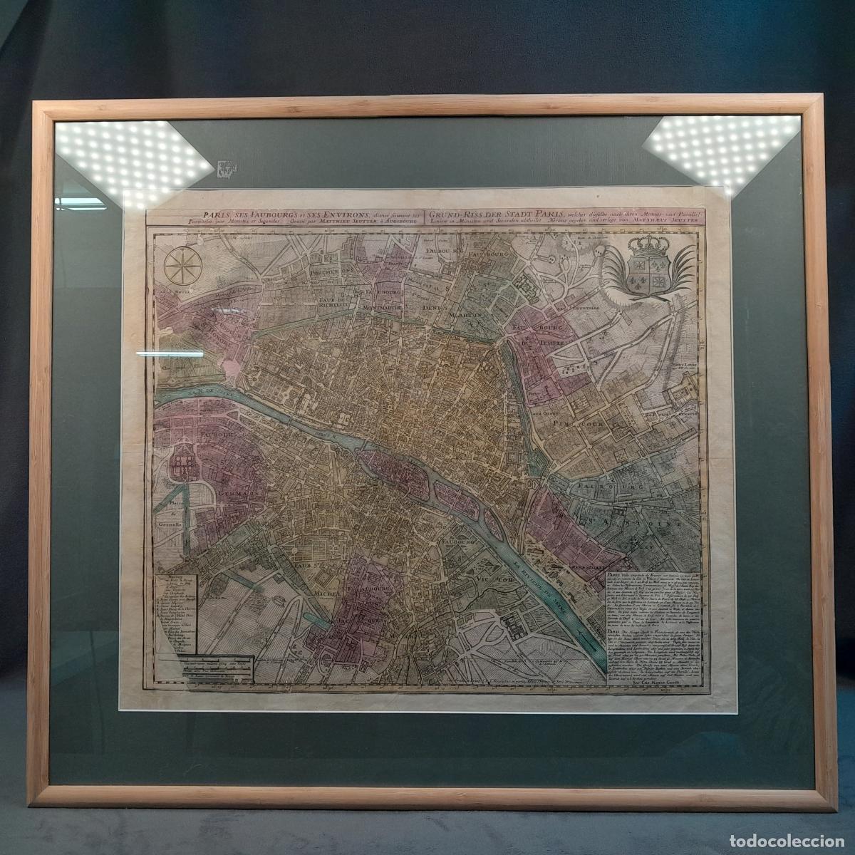 Arte: B-1937. GRABADO ILUMINADO. PARIS, SES FAUBOURGS ET SES ENVIRONS. 1740 CA.