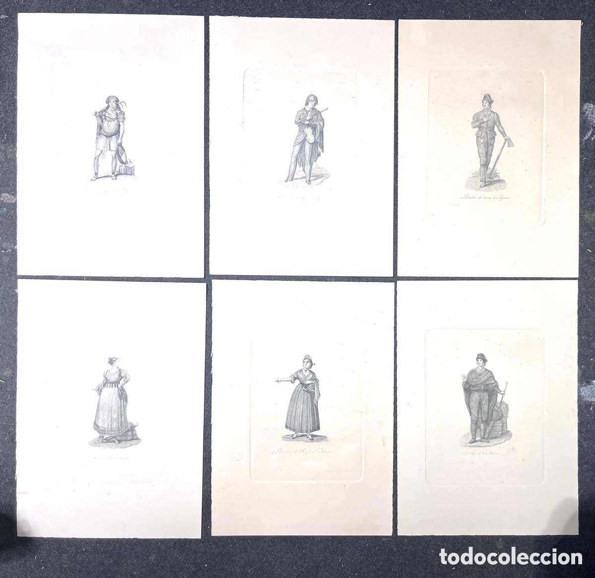 Arte: Lote 7 grabados originales Juan Carrafa (1836)