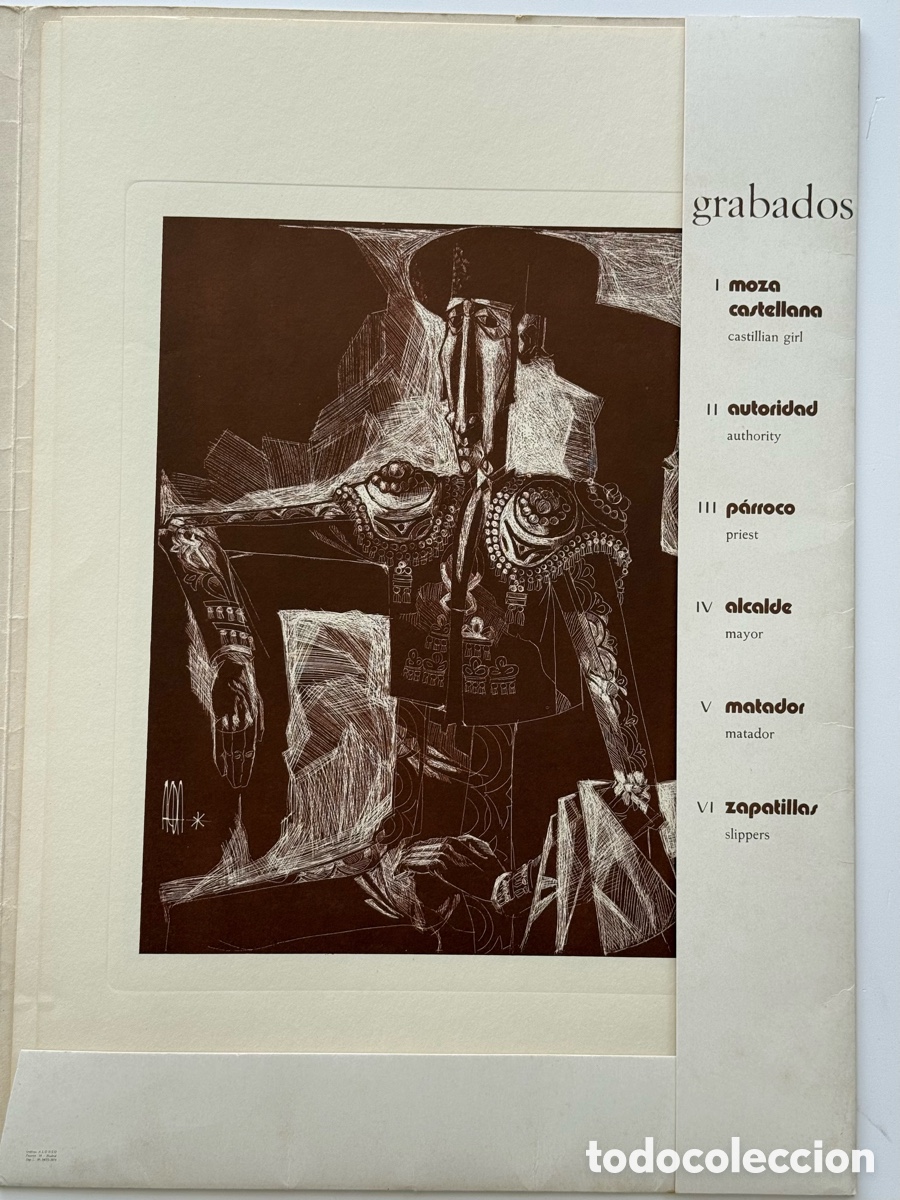 Arte: Juan Antonio Alda. Carpeta completa de 6 grabados originales. Serie especial Iberia. Espa&ntilde;a, 1974.
