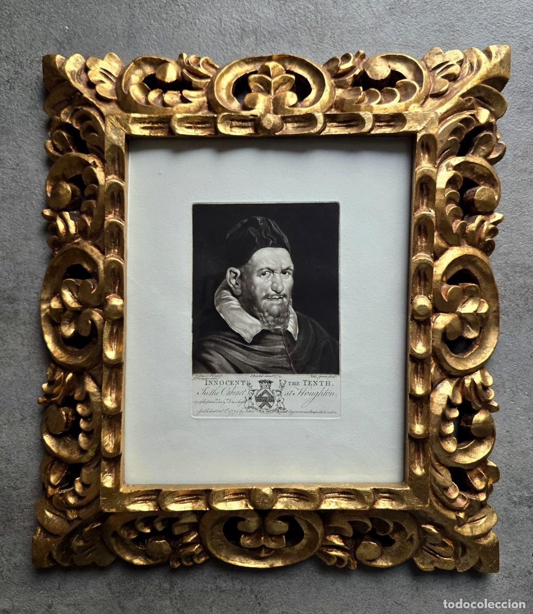 Arte: Grabado del papa Inocencio X de Velazquez. 1774