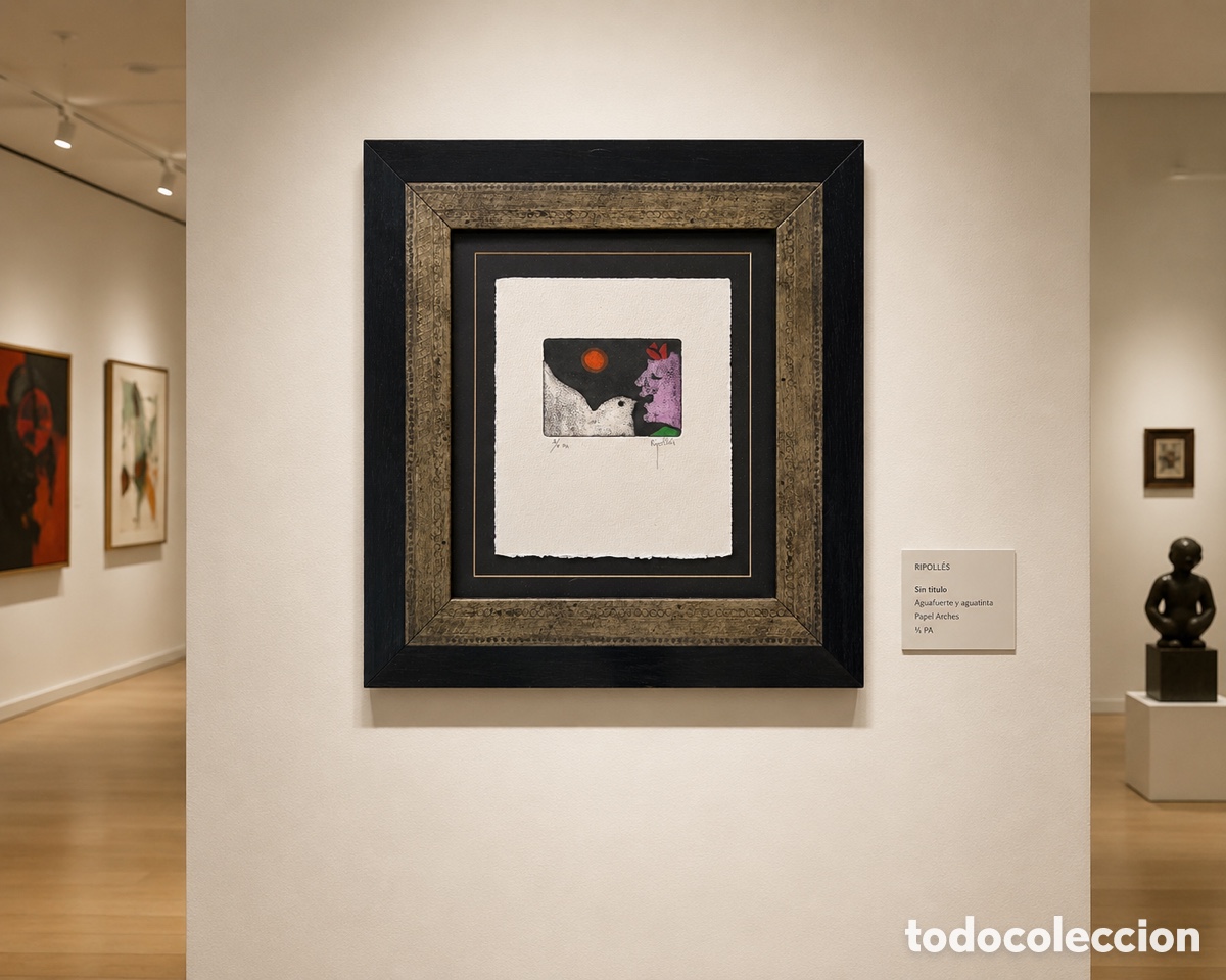 Arte: JUAN GARC&Iacute;A RIPOLL&Eacute;S (ALZIRA,VALENCIA 1932) GRABADO NUMERADO PRUEBA DE AUTOR