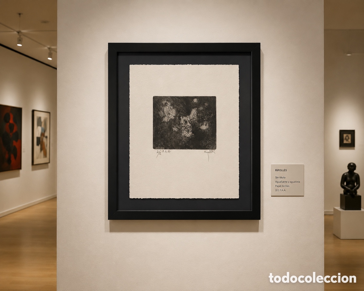 Arte: JUAN GARC&Iacute;A RIPOLL&Eacute;S (ALZIRA,VALENCIA 1932) GRABADO NUMERADO PRUEBA DE AUTOR