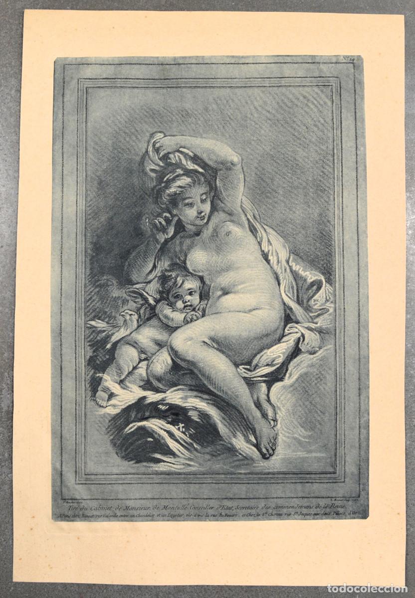 Arte: Venus y Cupido. Venus and Amor. F. Boucher, delin. - L. Bonnet, sculp.
