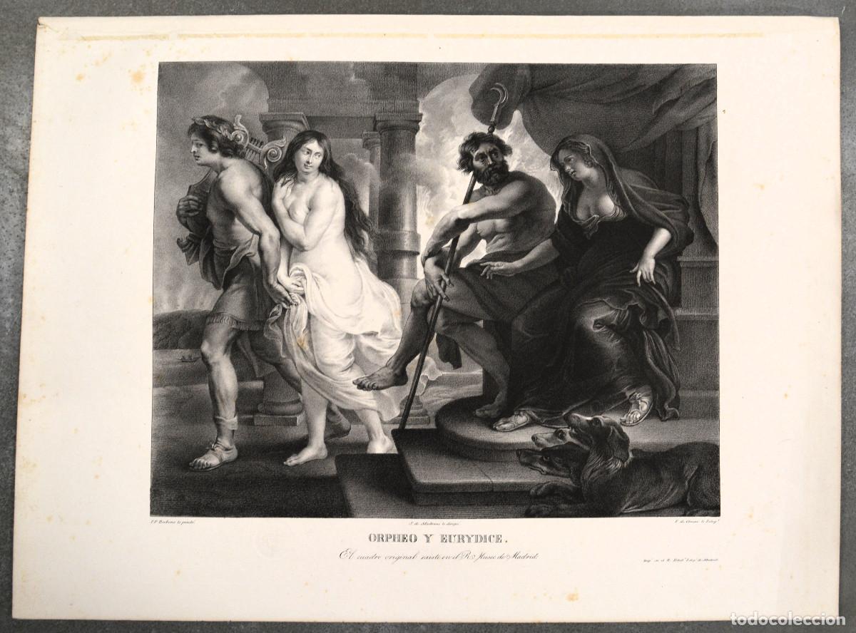 Arte: Orpheo y Eurydice. Mitolog&iacute;a. Rubens, pint&oacute; - Florentin de Craene, litografi&oacute;.