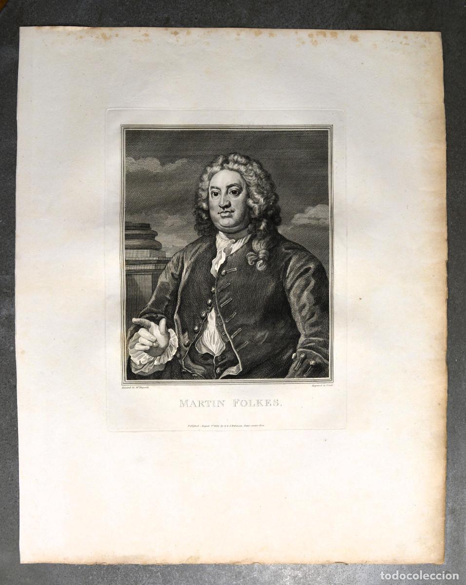 Arte: Martin Folkes. Painted by William Hogarth - Engraved by T. Cook