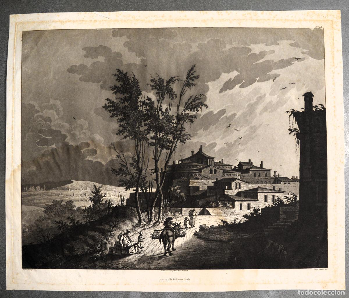 Arte: Veduta. Pietro Gonzaga, inv. Luigi Rados, inc. Roma, Gasparo Galliari, 1811