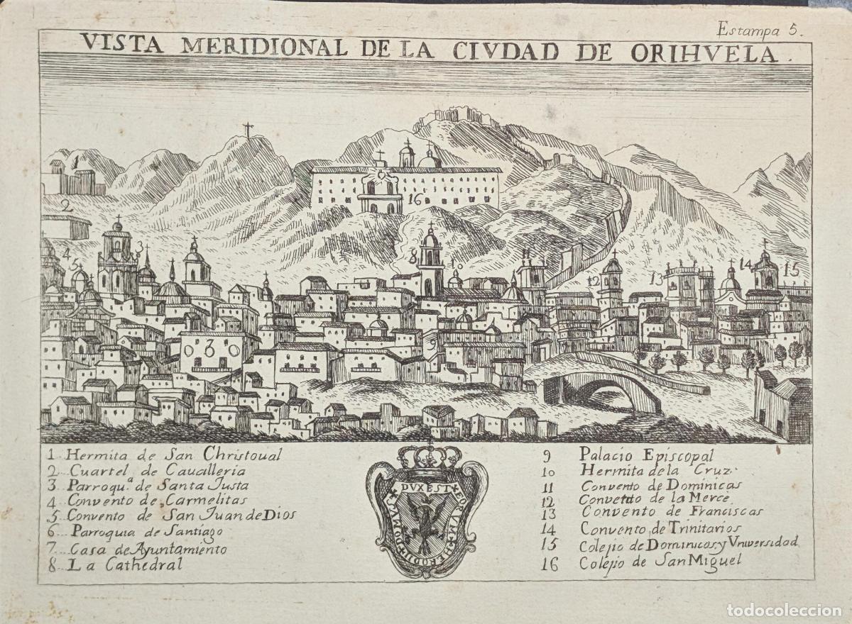 Arte: [Alicante] Vista meridional de la ciudad de Orihuela - Espinalt y Garcia, Bernardo