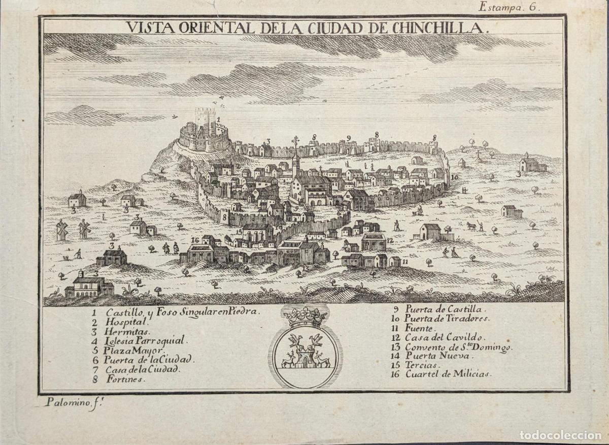 Arte: [Albacete] Vista oriental de la ciudad de Chinchilla. - Espinalt y Garcia, Bernardo