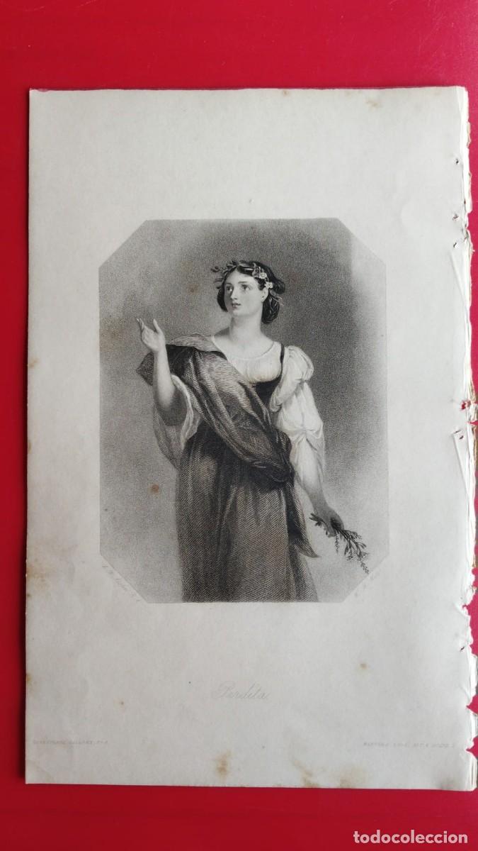 Arte: PERDITA.-GRABADO.-GALERIA DE MUJERES.-PRECIOSO GRABADO AL ACERO.-A&Ntilde;O 1839.