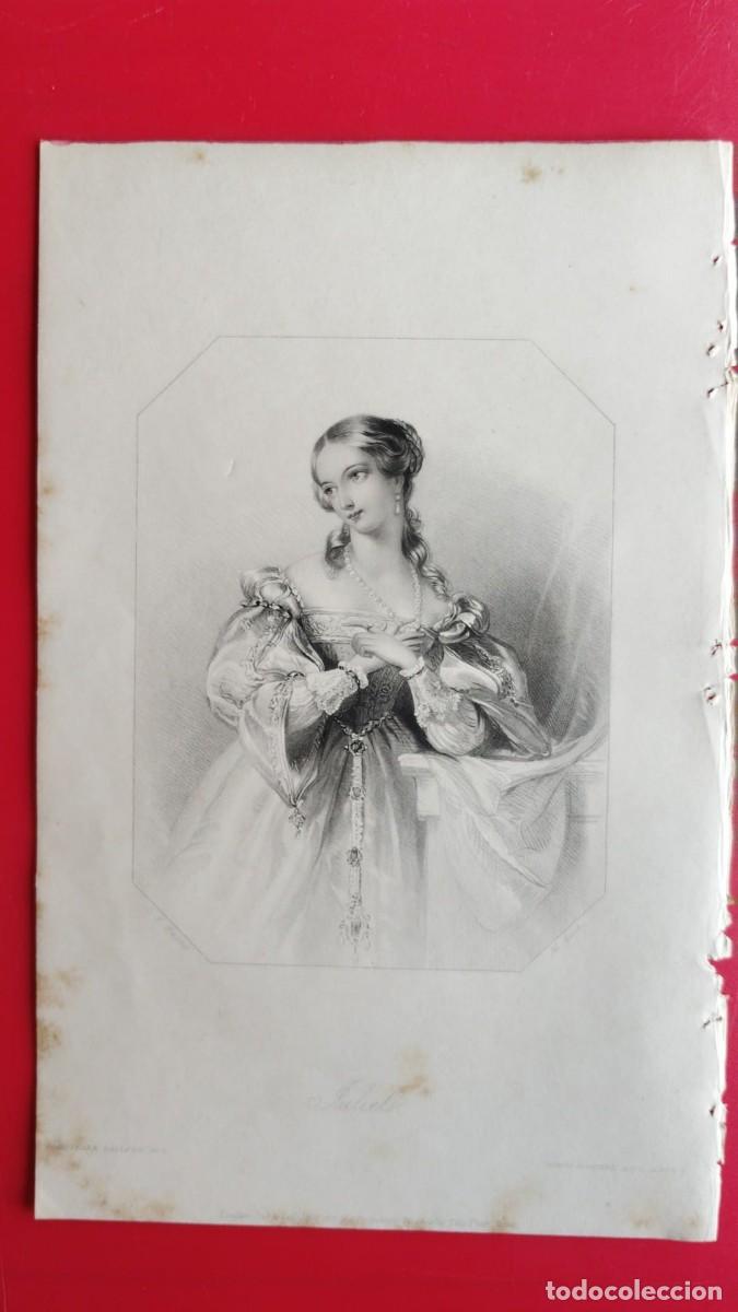 Arte: JULIETA.-GRABADO.-GALERIA DE MUJERES.-PRECIOSO GRABADO AL ACERO.-A&Ntilde;O 1839.