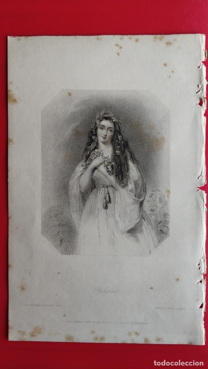 Arte: OFELIA.-GRABADO.-GALERIA DE MUJERES.-PRECIOSO GRABADO AL ACERO.-A&Ntilde;O 1839.