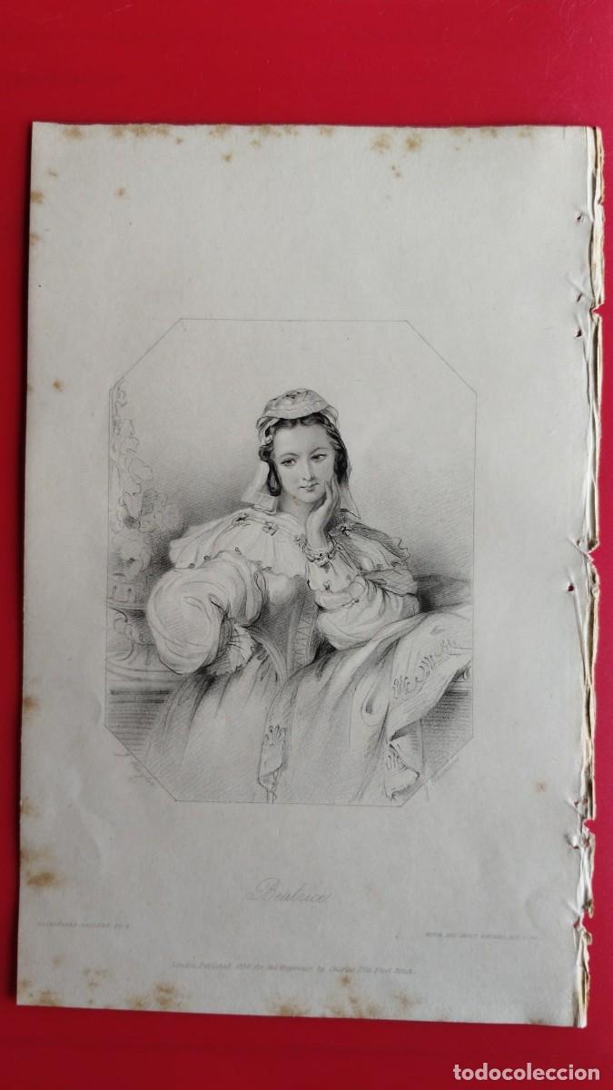 Arte: BEATRIZ.-GRABADO.-GALERIA DE MUJERES.-PRECIOSO GRABADO AL ACERO.-A&Ntilde;O 1839.