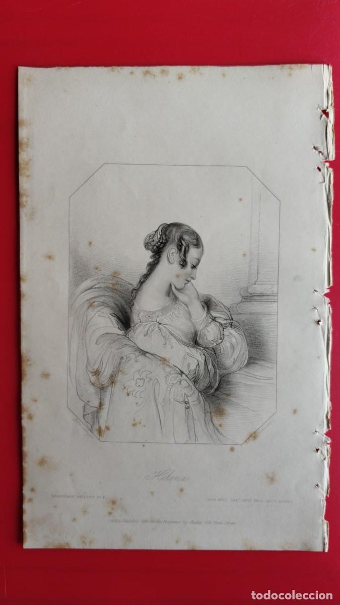 Arte: HELENA.-GRABADO.-GALERIA DE MUJERES.-PRECIOSO GRABADO AL ACERO.-A&Ntilde;O 1839.