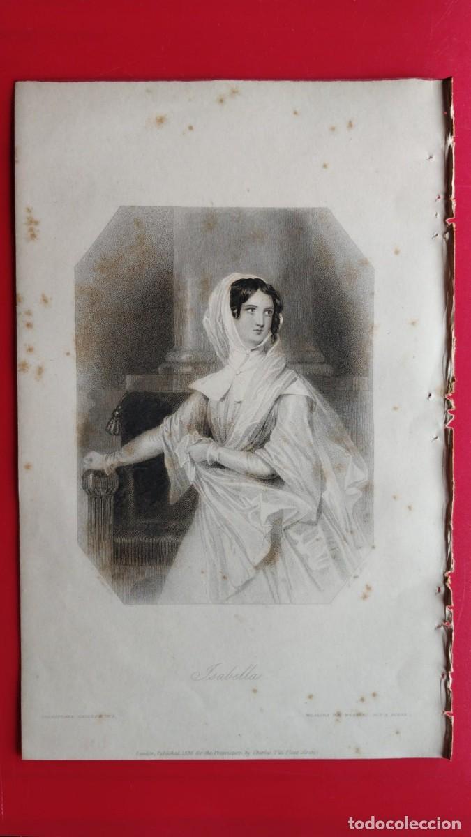 Arte: ISABEL.-ISABELLA.-GRABADO.-GALERIA DE MUJERES.-PRECIOSO GRABADO AL ACERO.-A&Ntilde;O 1839.
