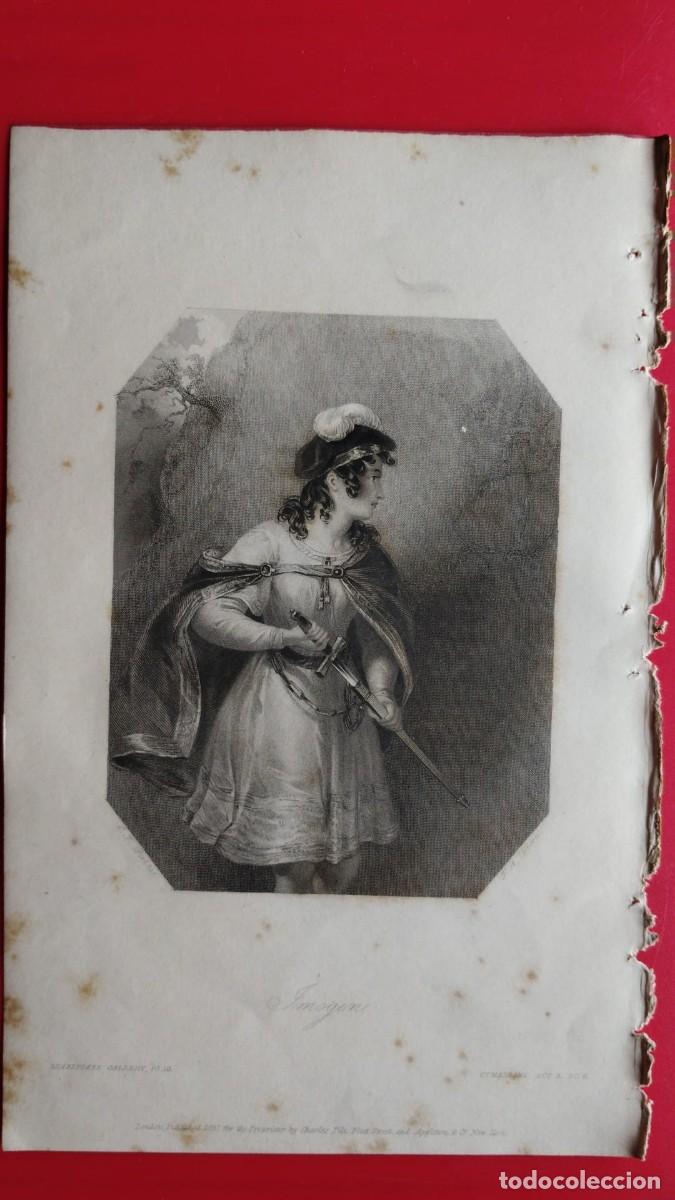 Arte: IMOGEN.-GRABADO.-GALERIA DE MUJERES.-PRECIOSO GRABADO AL ACERO.-A&Ntilde;O 1839.