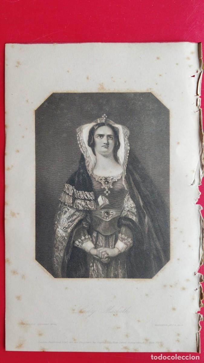 Arte: SE&Ntilde;ORA MACBETH.-LADY MACBETH.-GRABADO.-GALERIA DE MUJERES.-PRECIOSO GRABADO AL ACERO.-A&Ntilde;O 1839.